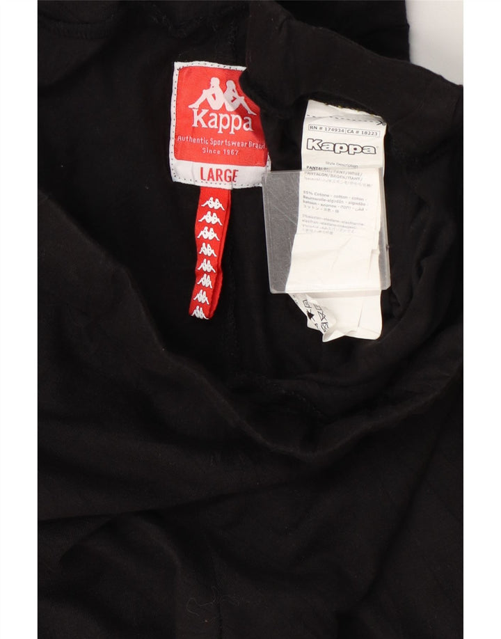 Damskie legginsy Kappa Graphic UK 14, duże, czarne, bawełniane