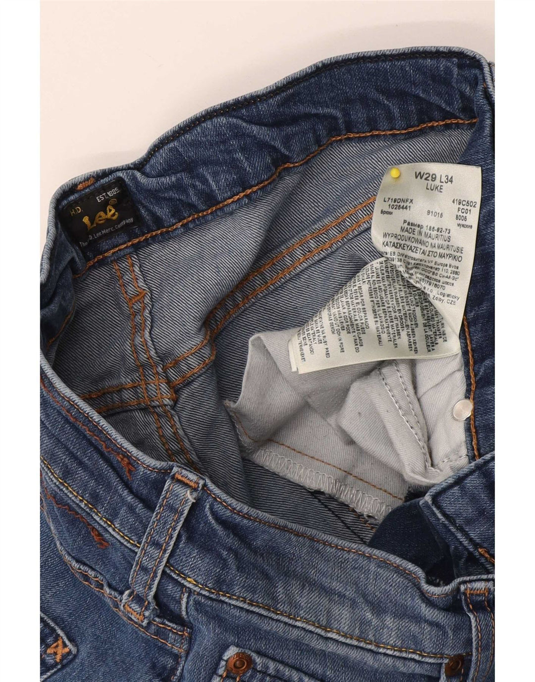 Damskie jeansy Lee Luke Slim W29 L28 Niebieskie bawełniane