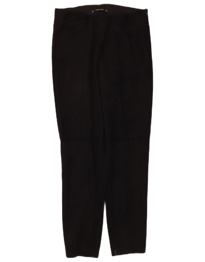 Damskie spodnie typu slim casual Zara, duże, W30 L27, czarny poliester