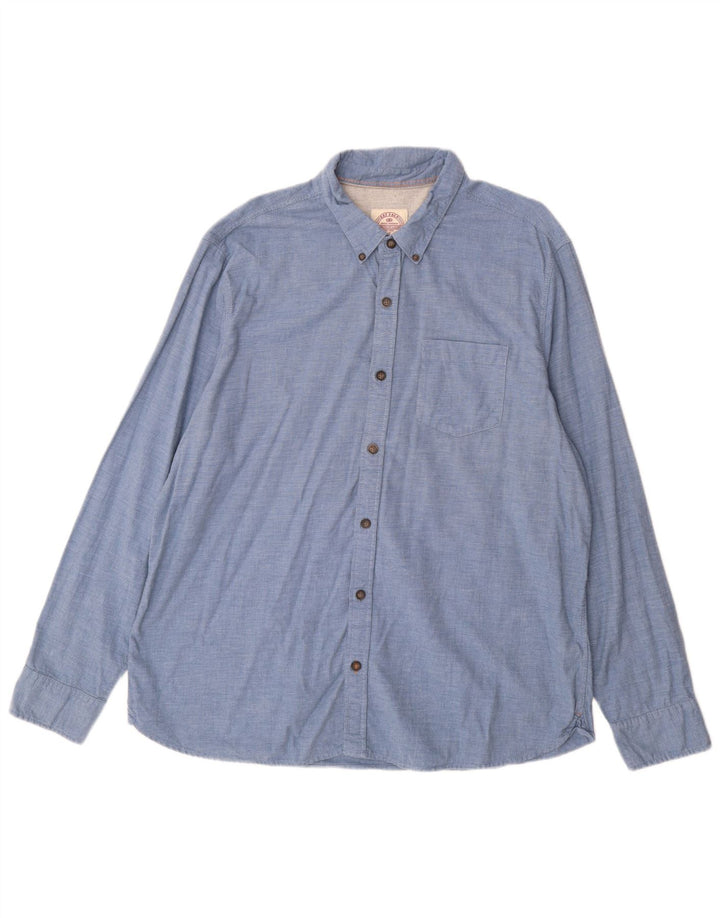 Koszula męska Fat Face 2XL, niebieska, bawełniana w prążki