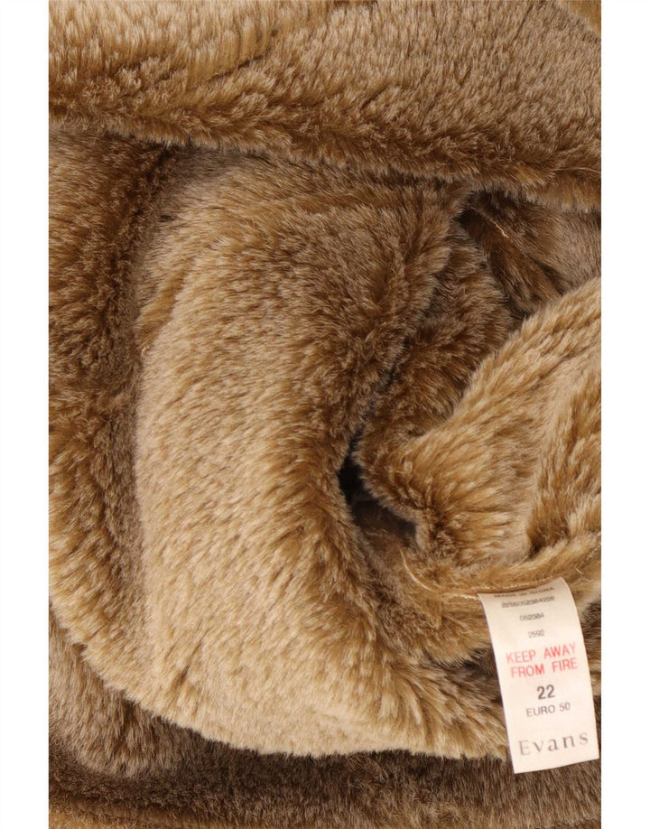 Kurtka damska Open Sherpa Essence UK 22 3XL Brązowa Poliester