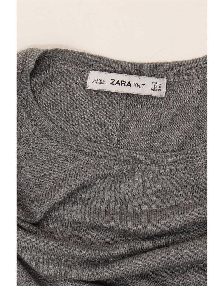Sweter damski Zara z dekoltem w łódkę UK 14, średni szary