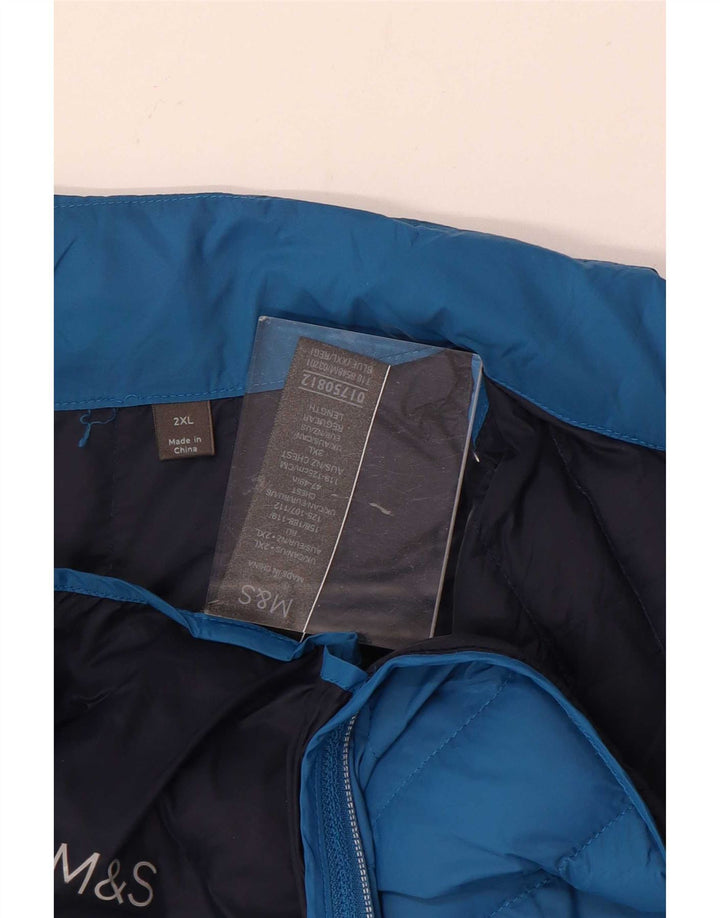 Marks & Spencer Męska wyściełana kamizelka UK 44 2XL Niebieski poliamid