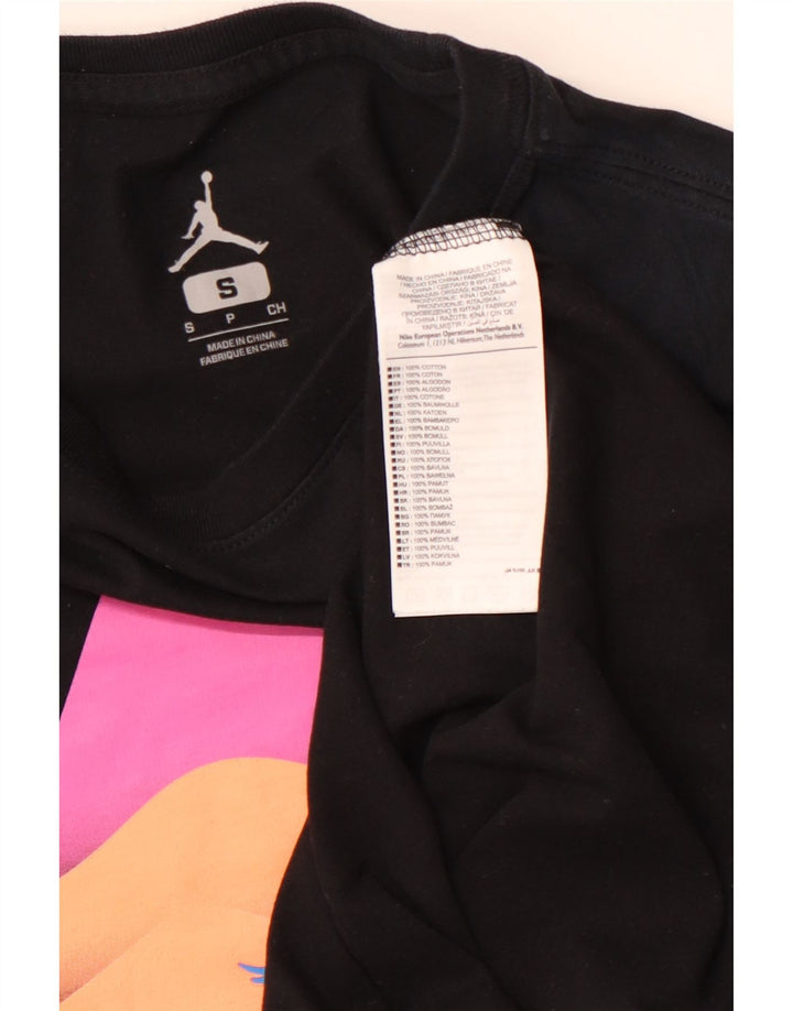 Męski T-shirt z grafiką NIKE, mały, czarny, bawełniany blok kolorów