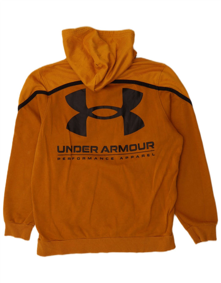 Męski sweter z kapturem Under Armour, bawełniany, w kolorze średniopomarańczowym