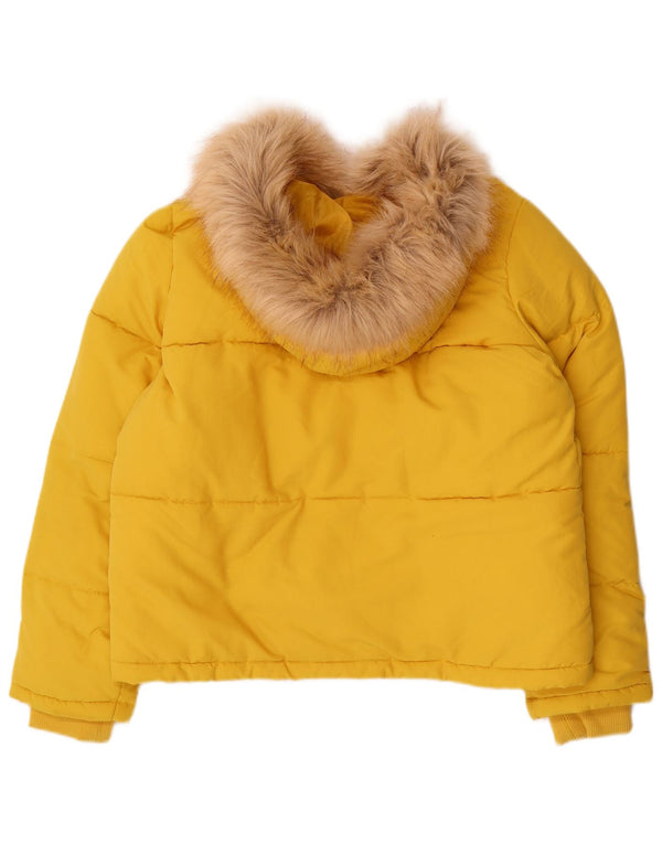 Damska kurtka z kapturem, oversize, wyściełana Miss Selfridge UK 10, mała, żółta