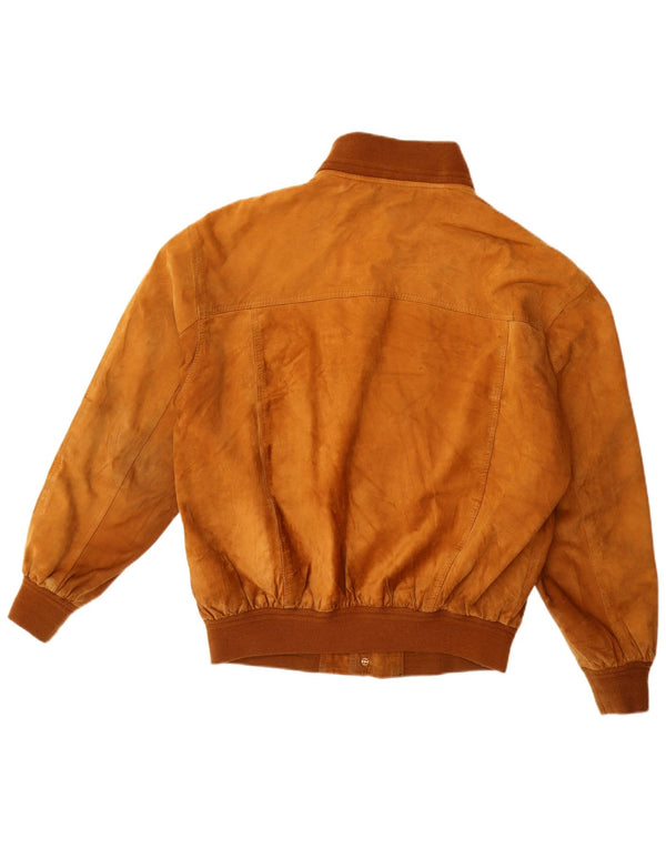 Vintage męska zamszowa kurtka bomber EU 52 XL beżowa skóra