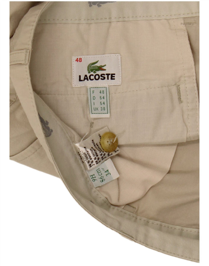 Męskie proste spodnie chino LACOSTE Rozmiar 48 XL W38 L31 Beżowa bawełna