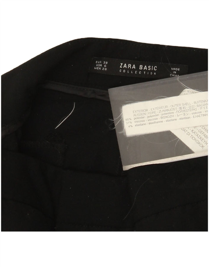 Damskie proste spodnie garniturowe ZARA EU 38 Small W28 L26 Czarny poliester
