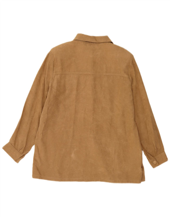 Vintage damska marynarka zapinana na 5 guzików UK 16, duża, beżowa