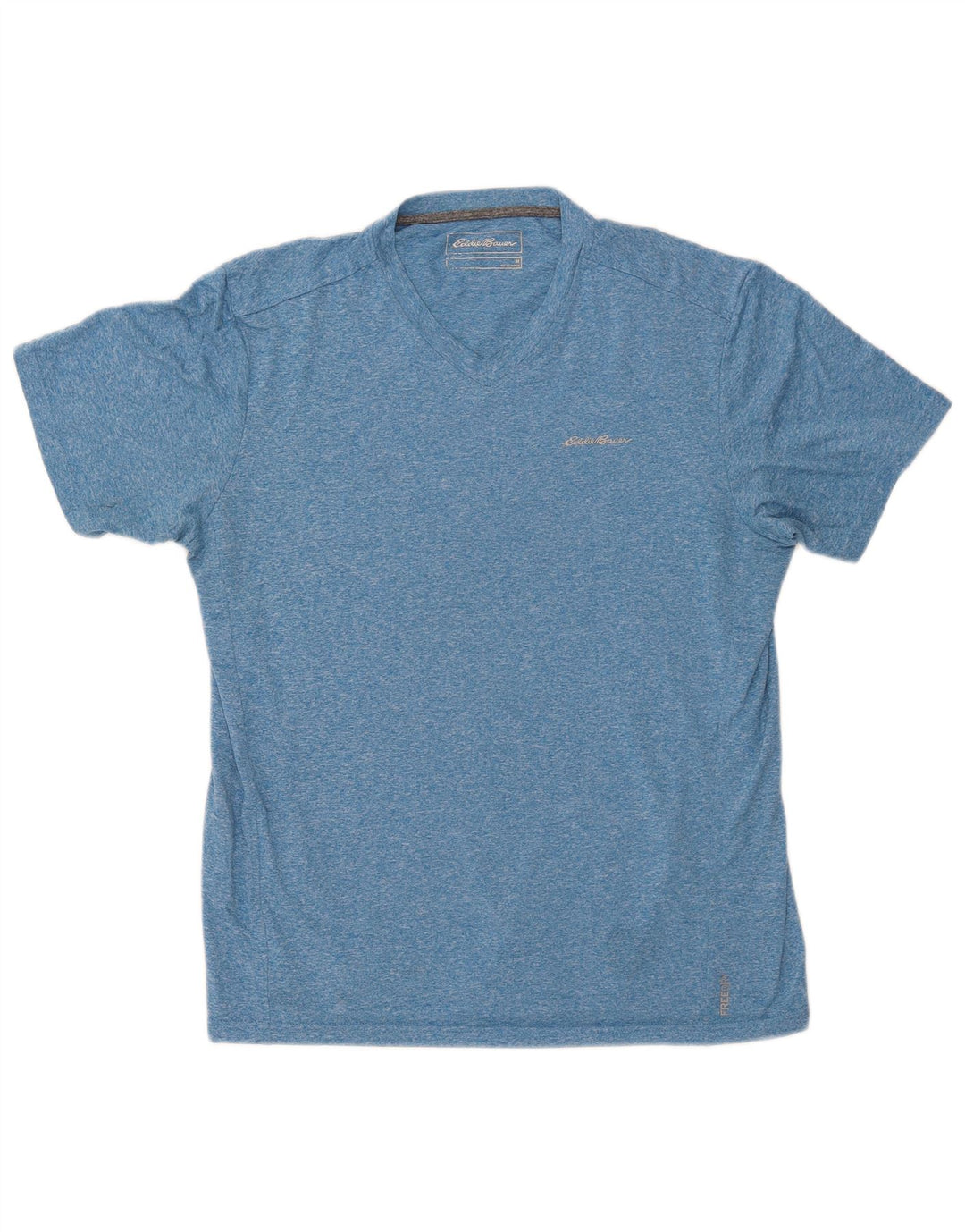 T-shirt męski EDDIE BAUER. Top z poliestru w kolorze średniego niebieskiego