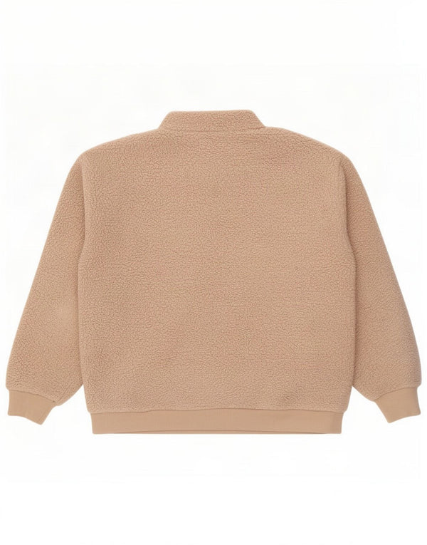 Anthropologie Damski sweter polarowy z zamkiem błyskawicznym, UK 16, duży, beżowy poliester