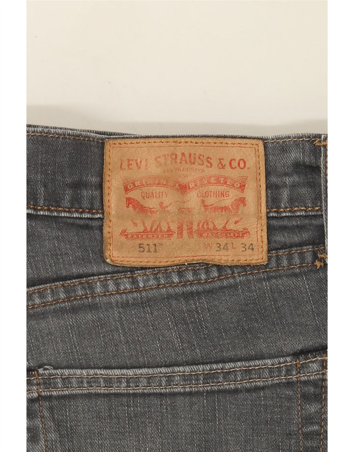 Męskie jeansy Levi's 511 Slim W34 L30 Szara bawełna
