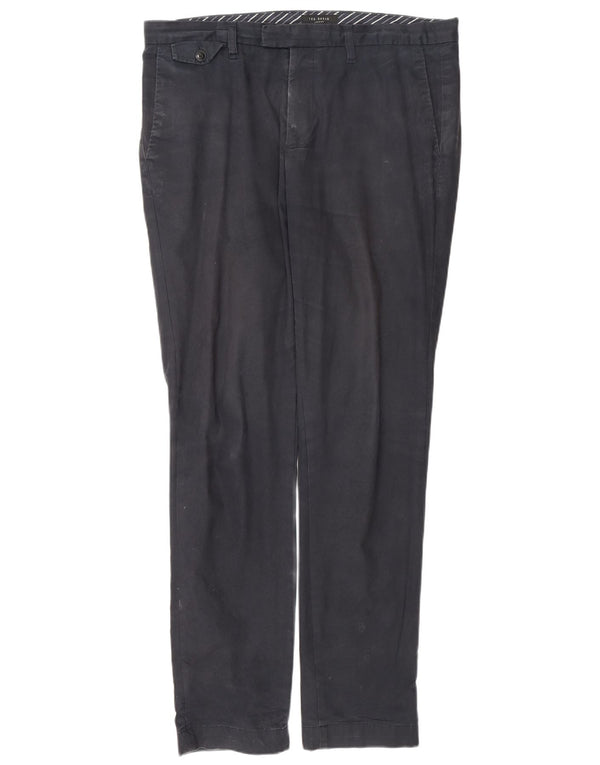 Męskie spodnie typu slim chino Ted Baker W34 L31 granatowe, bawełniane