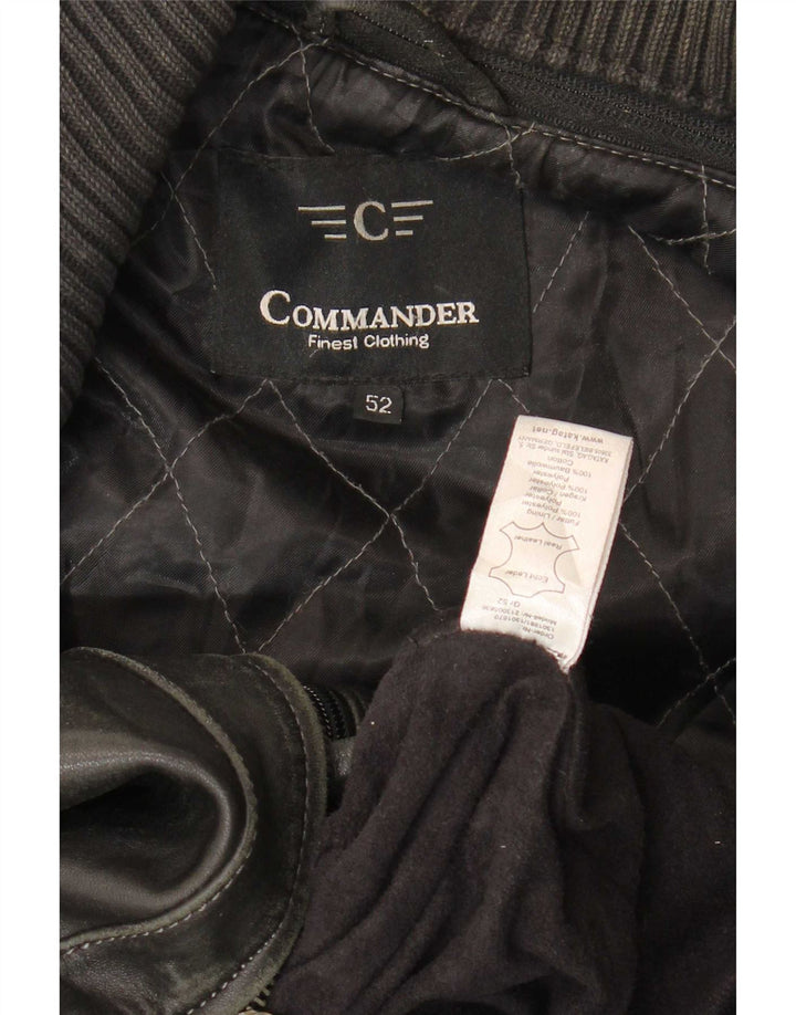 Męska kurtka skórzana Commander IT 52 XL, czarna skóra