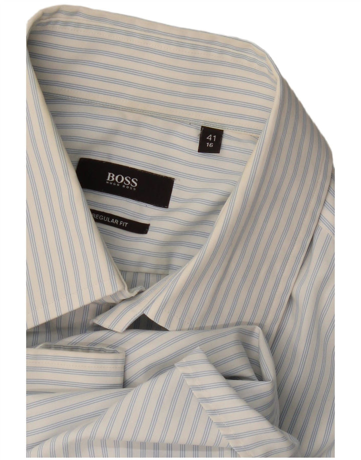 Męska koszula o regularnym kroju Hugo Boss, rozmiar 41 16, duże niebieskie paski