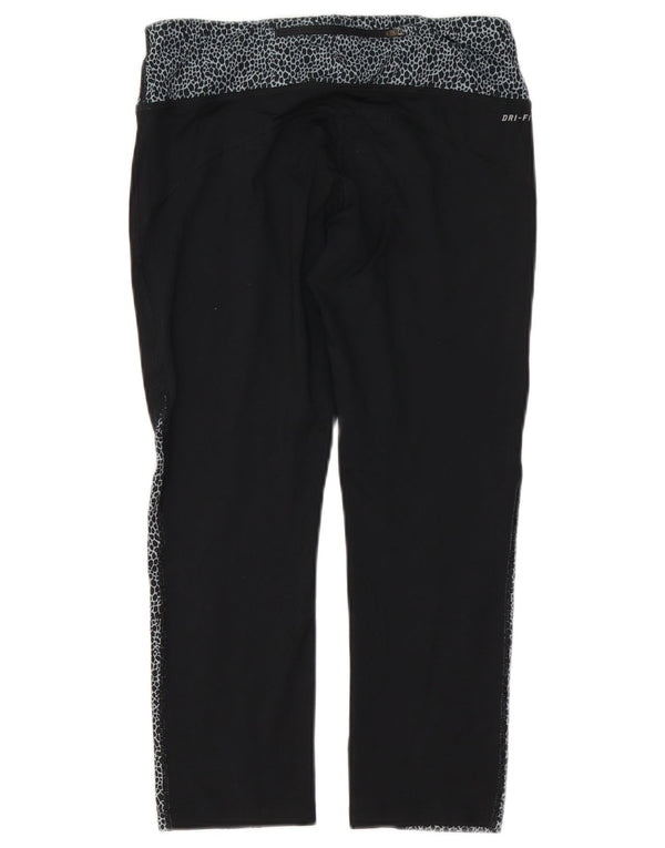 Damskie legginsy Nike Dri Fit Graphic Capri UK 14, średni czarny nadruk zwierzęcy