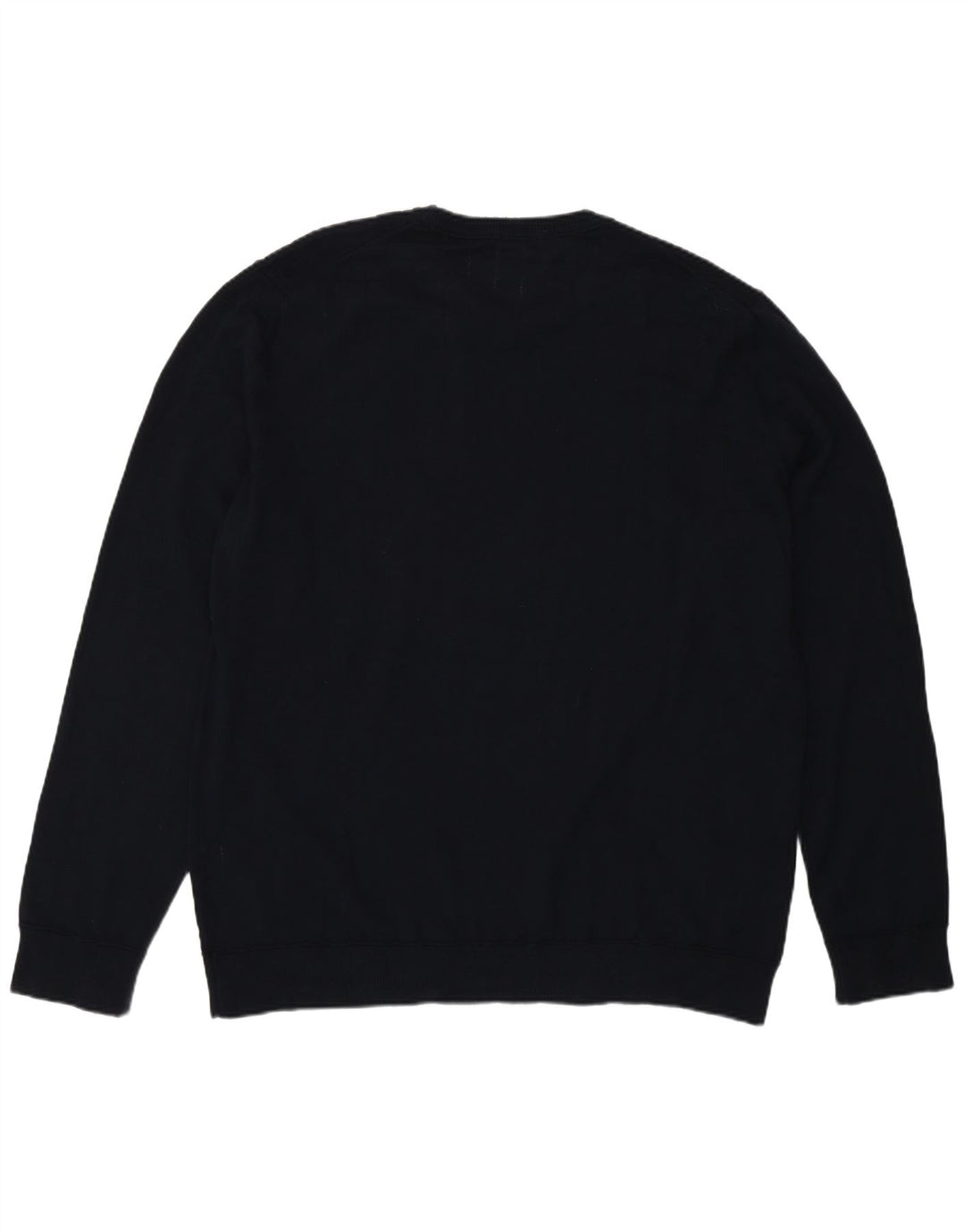 Męski sweter z wycięciem pod szyją Benetton 2XL, granatowy, bawełniany