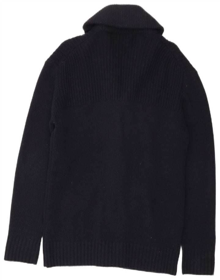 Męski sweter rozpinany Lyle & Scott, średni granatowy, wełna owcza