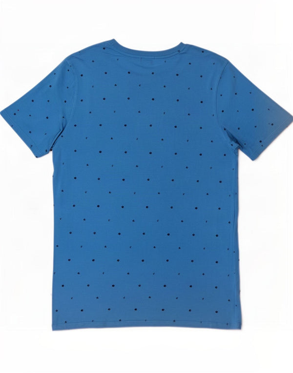 Męski T-shirt Nike o sportowym kroju z grafiką, mały, niebieski, bawełniany w cętki