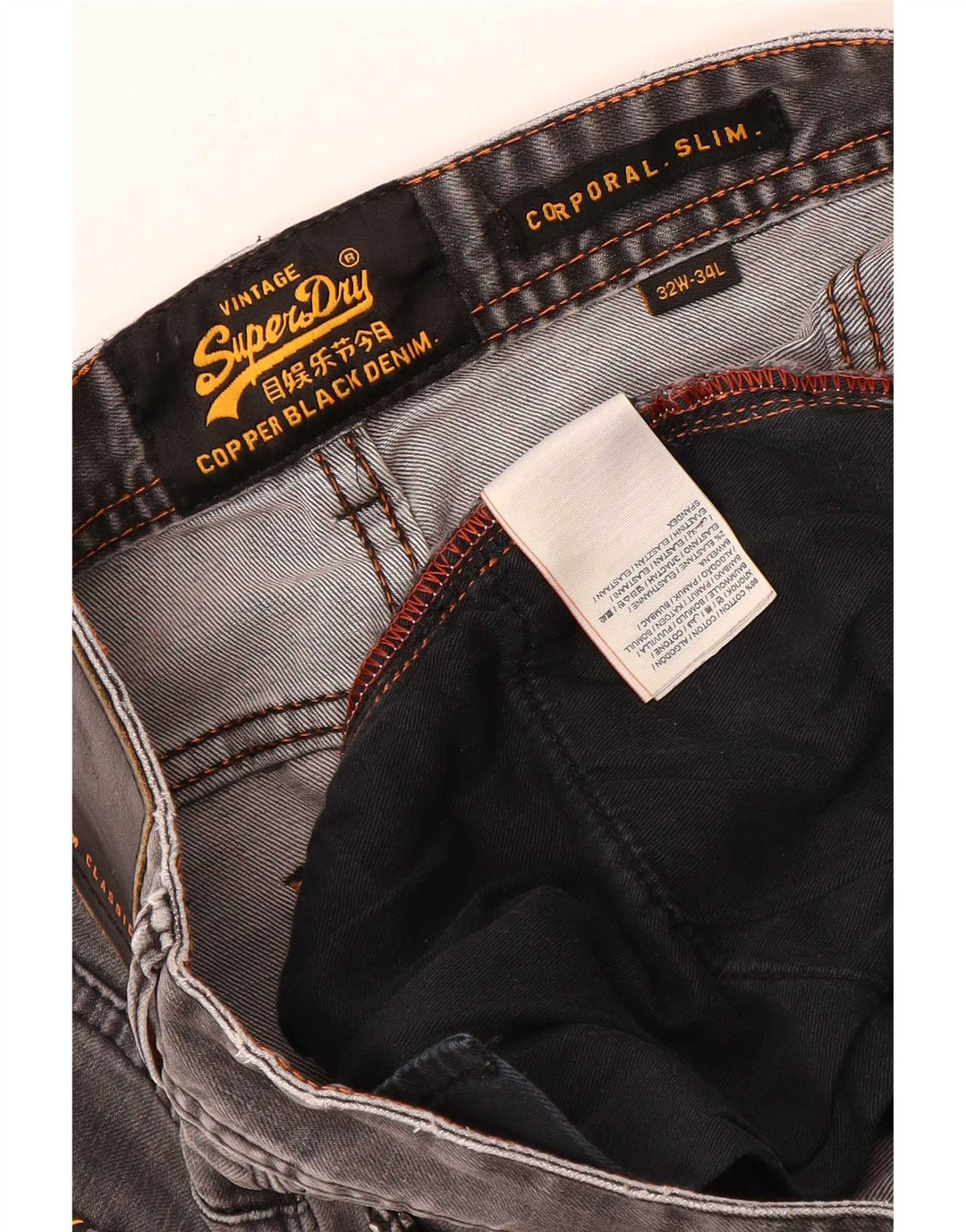 Męskie dżinsy Superdry Corpporal W32 L34 Szara bawełna