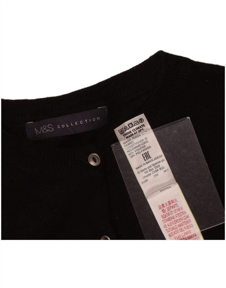 Marks & Spencer Damski sweter kardigan UK 8 Small Black Wiskoza