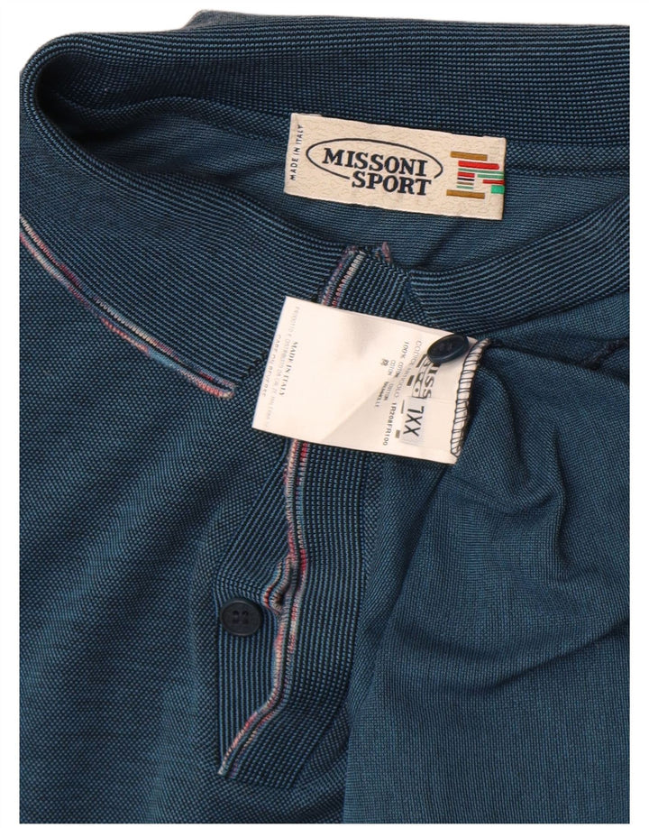 Męska koszulka polo Missoni Sport 2XL, niebieska, bawełniana