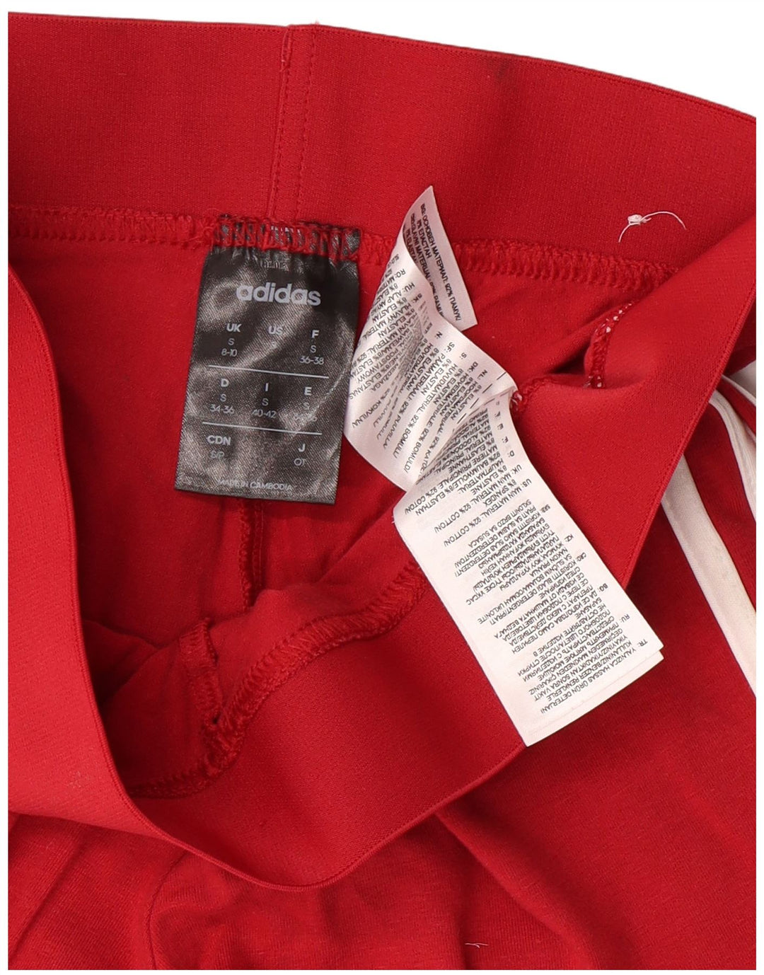 ADIDAS Womens Leggings UK 8/10 Small  Red Cotton