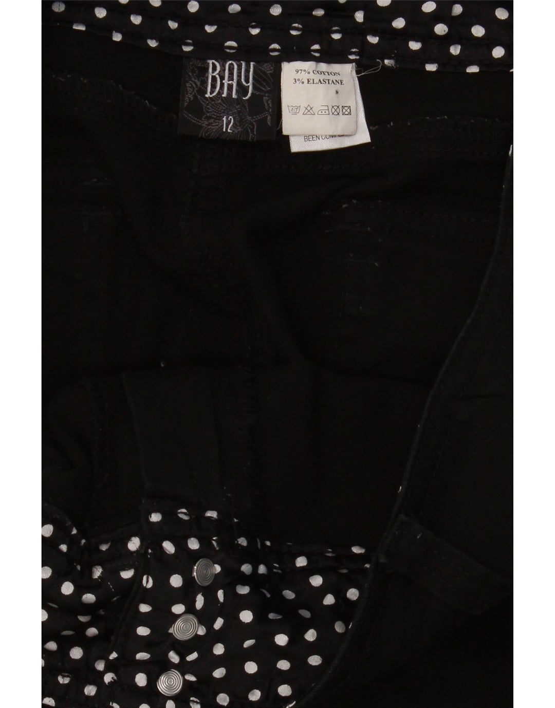 BAY Womens Capri Jeans UK 12 Medium W32 L21 Black Cotton Vintage Bay and Second-Hand Bay from Messina Hembry 