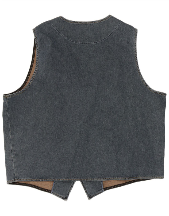 JP 1880 Męska kamizelka dżinsowa 4XL niebieska bawełna