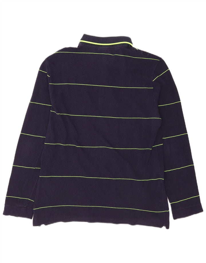 Męska koszulka polo LACOSTE z długim rękawem, rozmiar 4, średnia, bawełniana w granatowe paski