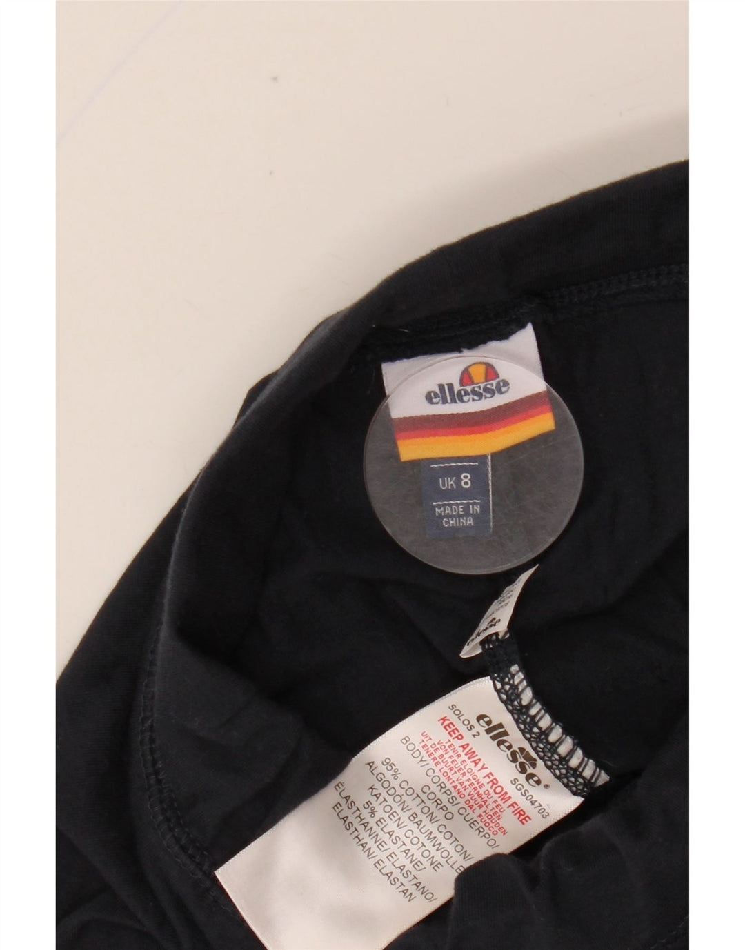 Damskie legginsy graficzne ELLESSE UK 8, małe, granatowe, bawełniane