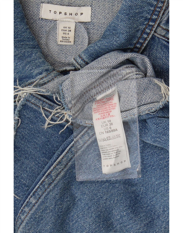 Damska kurtka dżinsowa Topshop Crop Oversize UK 10, mała, niebieska, bawełniana