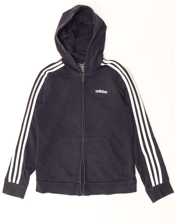 Damski sweter z kapturem i zamkiem błyskawicznym Adidas UK 12/14 Średni granatowy, bawełniany