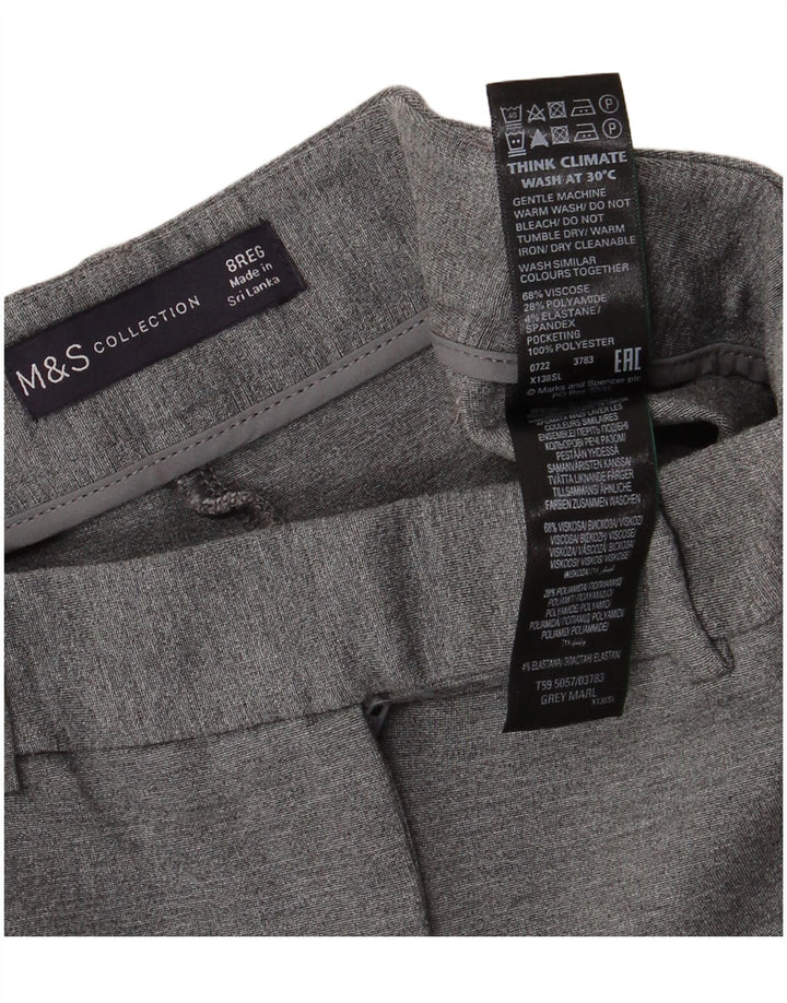 MARKS & SPENCER Damskie proste spodnie na co dzień UK 8 Small W26 L25 Szare