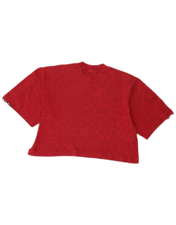 Damski T-shirt Asics Crop Graphic Top UK 14, duży czerwony blok kolorów