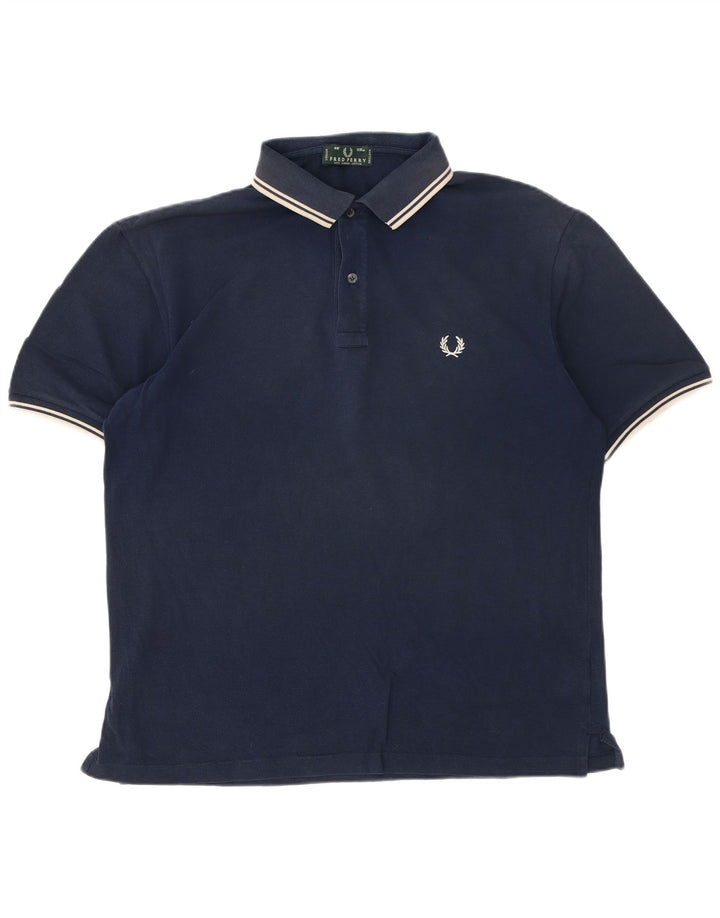 Męska koszulka polo Fred Perry, duża, bawełniana w granatowe paski