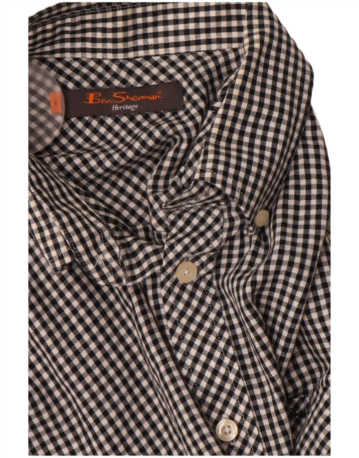 Koszula męska BEN SHERMAN Heritage, średnia czarna bawełniana kratka
