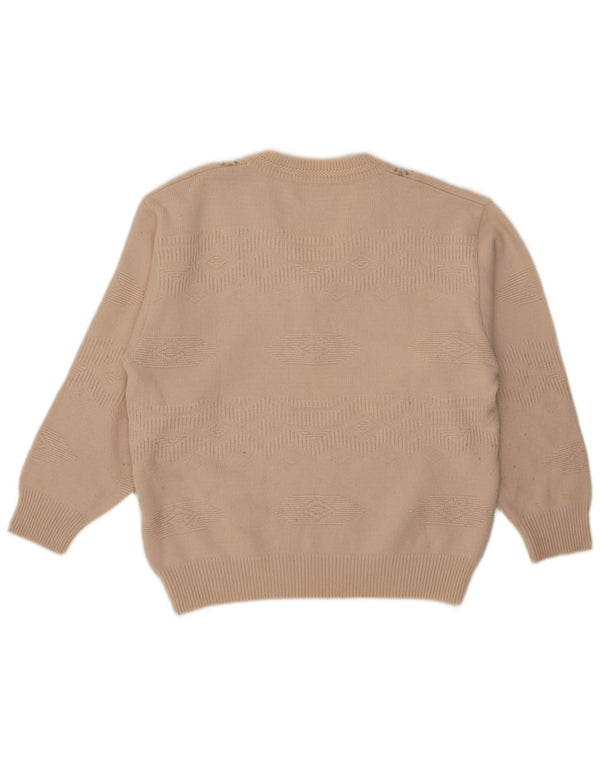 Sweter damski Malagrida z dekoltem w kształcie litery V, UK 18 XL, beżowy, geometryczny