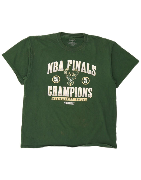 Męska koszulka z grafiką NBA, góra XL, zielona bawełna