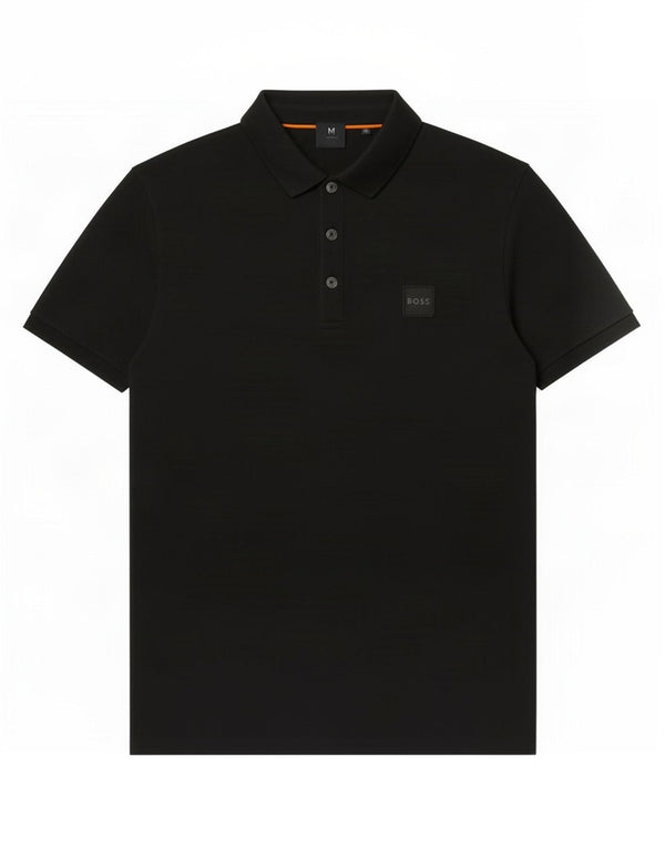 Męska koszulka polo Slim Fit Hugo Boss, duża, czarna, bawełniana