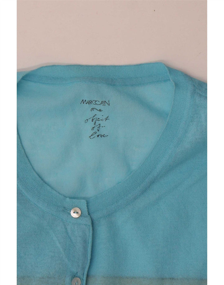 Sweter damski Marccain Crop Cardigan UK 14 w średnie niebieskie paski