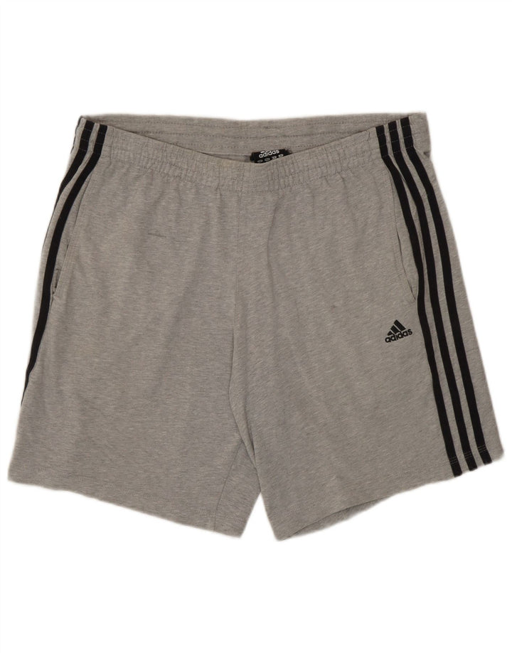 Męskie spodenki sportowe Adidas Climalite, małe, szare, bawełniane
