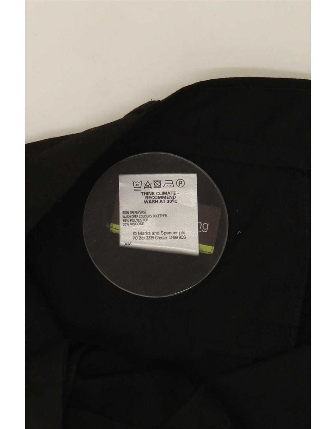 Marks & Spencer Męskie proste spodnie garniturowe W36 L31 Czarny poliester