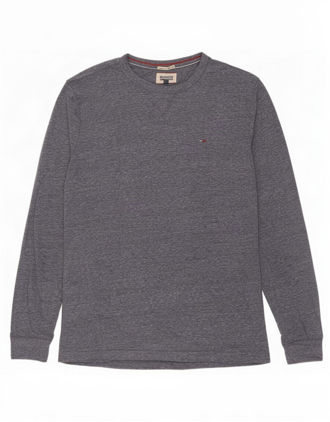 Męski top Tommy Hilfiger z długim rękawem, duży, granatowy, nakrapiany poliester
