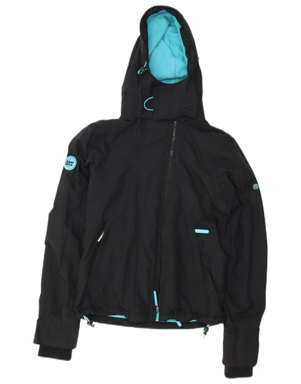 Damska kurtka wiatrówka z kapturem Superdry The Windcheater UK 6 XS, czarna