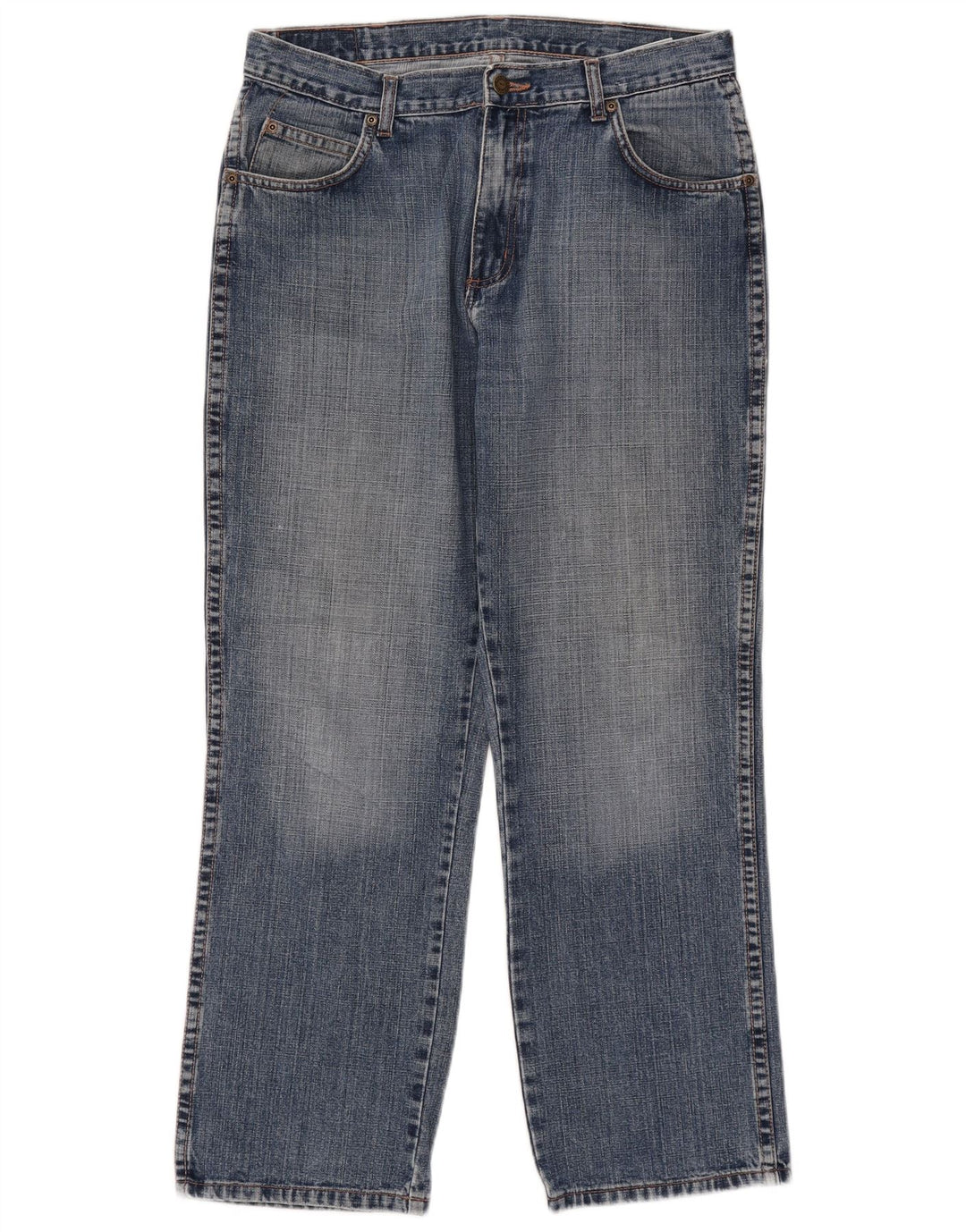 Męskie jeansy Wrangler o prostym kroju W34 L30, niebieskie, bawełniane