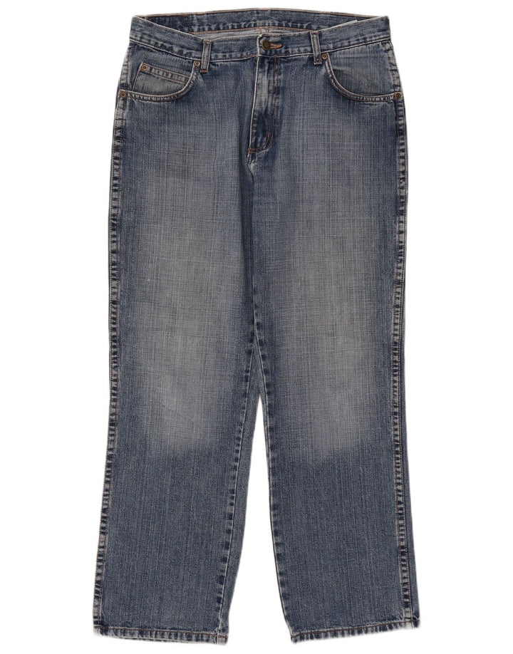 Męskie jeansy Wrangler o prostym kroju W34 L30, niebieskie, bawełniane