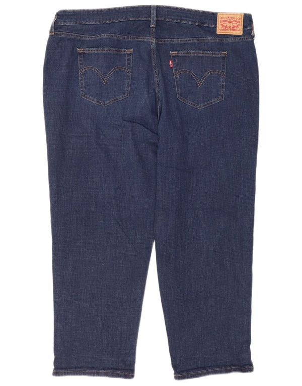Damskie jeansy Levi's Boyfriend o krótkim kroju US 22 3XL W44 L26 Niebieskie bawełniane