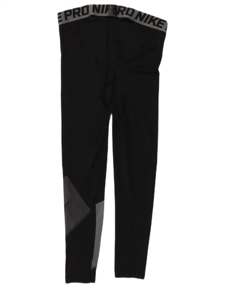 Męskie legginsy Nike Dri Fit Graphic, średnio czarne, z blokami kolorów